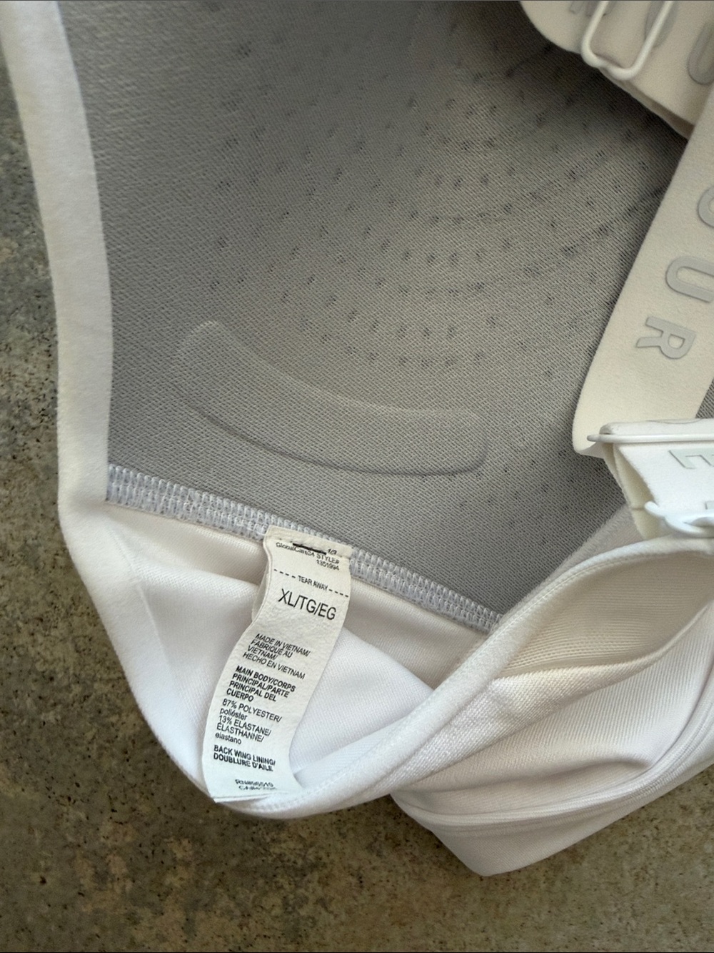 Under Armour White Padded Sports Bra with Crossback Straps XL - Picture 3 of 3